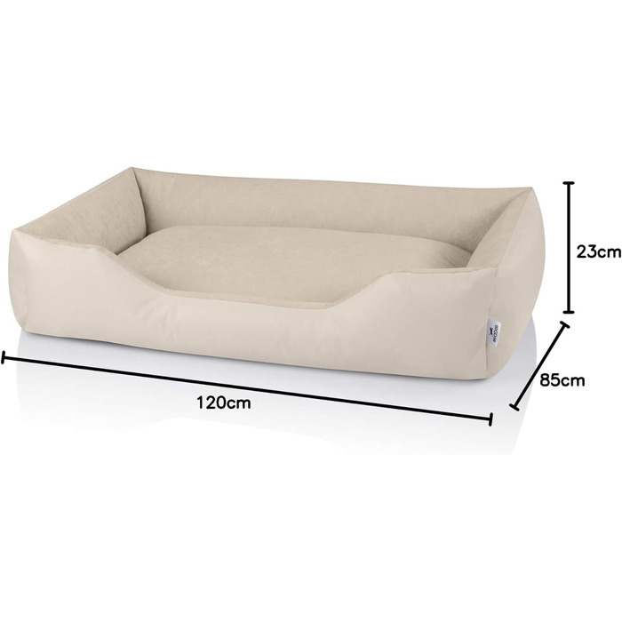 Лягушкове ліжко для собак BedDog Zara, XXL, 120x85x23 см, світло-бежеве (світло-пісочний)