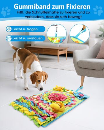 Килимок для собак Brifit для інтелектуальних ігор 78 x 48 см, іграшка-головоломка для малих та середніх собак, миється, тренувальний килимок, проти нудьги, стимулює інтелект