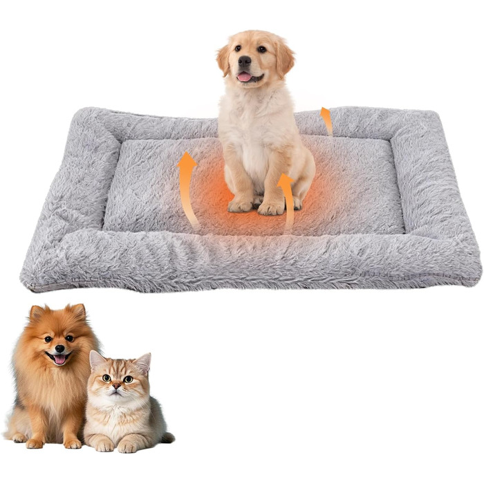 Килимок для собак Fauschig, 70 x 93 см, миючий, з неслизьким дном для собак, котів та інших тварин (Сірий)