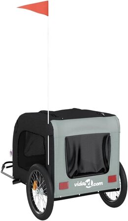 Festnight Причіп для велосипеда, переноска для собак, вантажний причіп для велосипеда, 45 кг, сірий та чорний, 69 x 133.5 x 73.5 см