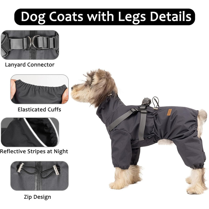 Зимовий теплий одяг для собак з отвором для повідка. Вітронепроникна куртка для собак, зимовий одяг для малих, середніх та великих собак (M, Помаранчево-жовтий)