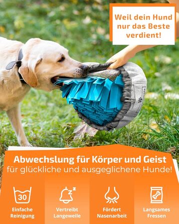 DOGPARENTS® нюхальний килимок для собак малих і великих, міцна синя іграшка-килимок для занять і пошукових ігор