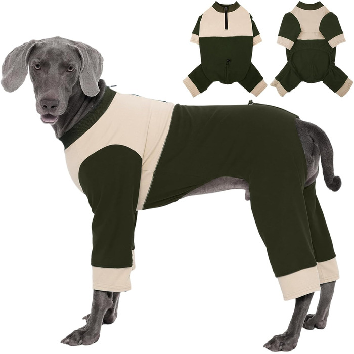 Зелений теплий пуловер для собак Kuoer, флісова піджака з блискавкою та шнурком для маленьких собак, зимовий одяг (XL, Зелений)