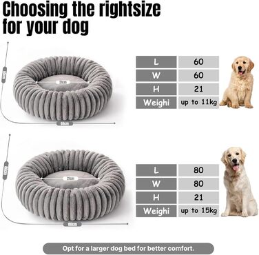 Крісло-лежанка для собак YAGE, 60 см, плюш, антистрес, ортопедичний килимок, підходить для котів, сірий колір, L-70 см