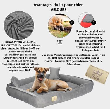 Ортопедичне ліжко для собак великих порід King Dog: зелений велюровий кошик для домашніх тварин, 115 x 95 см, легко миється, силіконова наповнювач