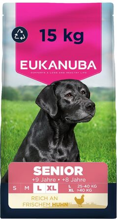 Сухий корм для собак великих порід Eukanuba Senior з куркою, преміум-клас, 15 кг