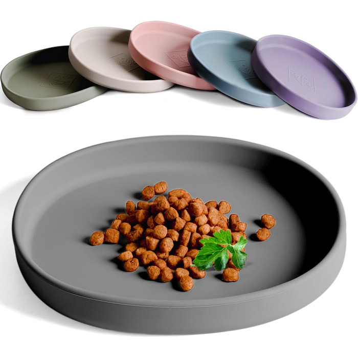Миска для котів [Nala Collection] - широка миска для їжі | Силіконова миска | Миска для котячого корму (графітовий сірий)