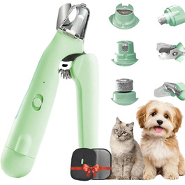 Професійна кусачки для собак 2-в-1 з LED-підсвічуванням, тихий мотор, для собак великих, середніх та маленьких порід