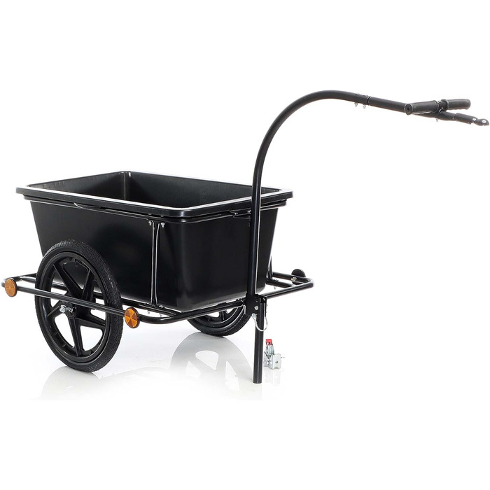 Причіп для велосипеда Wiltec, 158x69x51 см, вантажопідйомність 80 кг, об'єм 90 л, з кузовом, зчепленням та повітряними шинами