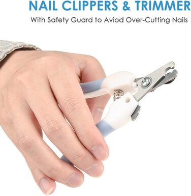 Триммер для когтів Supvox Krallenschneider – безпечний догляд за когтями собак та котів. ABS-матеріал, білий (блакитний)