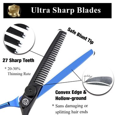 Професійні перукарські ножиці Purple Dragon 5.5 дюймів - набір для стрижки волосся для жінок та чоловіків