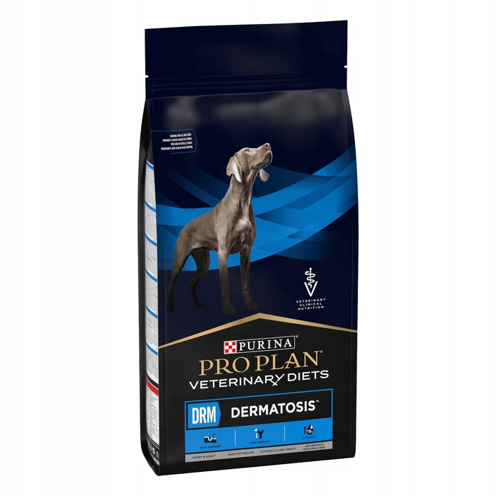 Ветеринарний сухий корм для собак Purina Pro Plan DRM (для догляду за шкірою), 12 кг