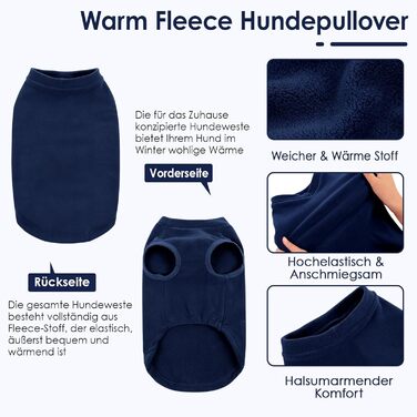 Теплий зимовий пуловер для собак AOFITEE, для такс та малих порід, флісова жилетка, блакитний колір, розмір XS