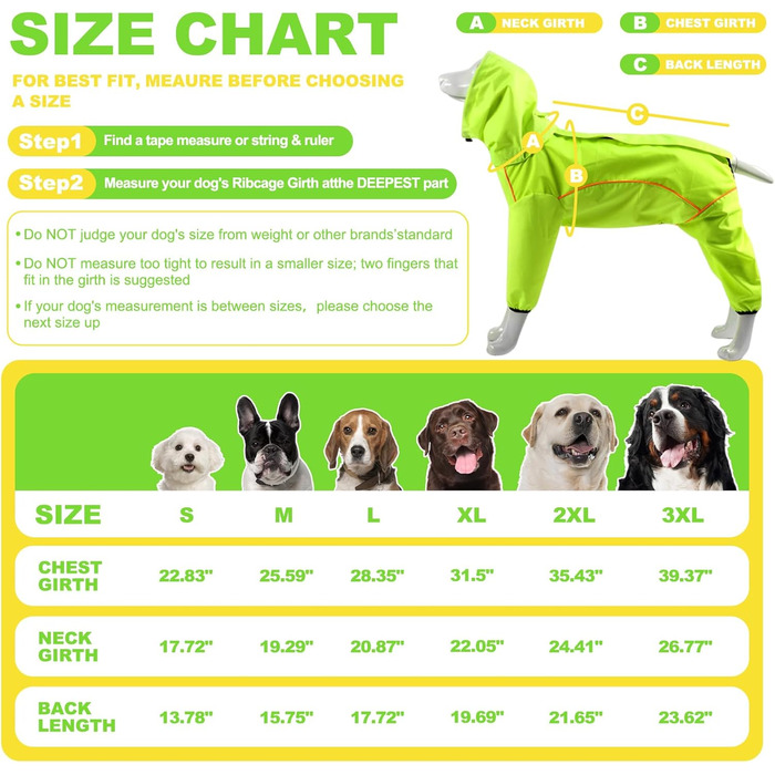 Водонепроникний дощовик для собак Adnikia з капюшоном, регульованими ніжками, отвором для повідка та світловідбиваючими смугами, для холодної погоди, оранжевий/червоний, розмір L
