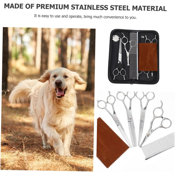 Набір для стрижки тварин Happyyami з косичками: професійний, з нержавіючої сталі, безпечний для комфорту вашого улюбленця