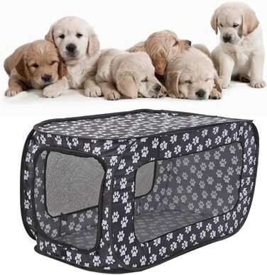 Переносне ліжко для домашніх тварин YPREWY: складана переноска для собак та котів, для маленьких собак та цуценят, прямокутна модель, з двома блискавками