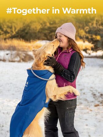 ORORO Теплий зимовий одяг для собак з підігрівом, акумуляторний, відбиваючий, для малих, середніх та великих собак (Синій, L)