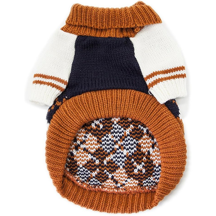 Теплий зимовий светр для собак The Diamond Plaid, морський колір, XL (для собак вагою 6-9 кг)