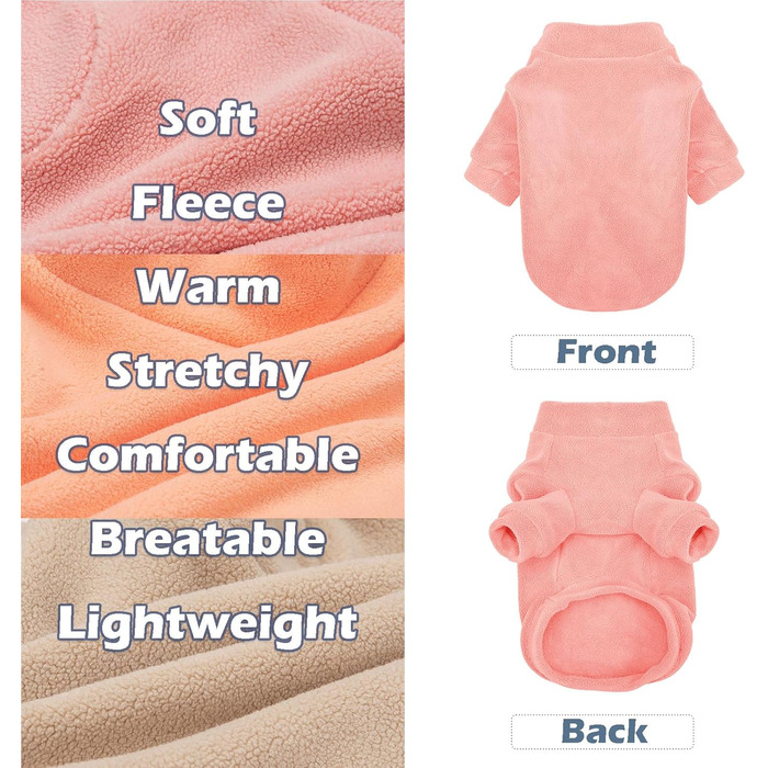 Теплий пуловер для собак GYALAPERI, 3 шт. (XXS, Lt. блакитний + оливковий + коричневий)