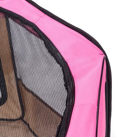 Ляльковий загон для тварин Pawer, 8-секційний, розкладний, з персоналізованим вишитим покриттям, для котів/собак/цуценят, 600D Oxford, портативний, для дому та вулиці, 36'x18.5', рожевий