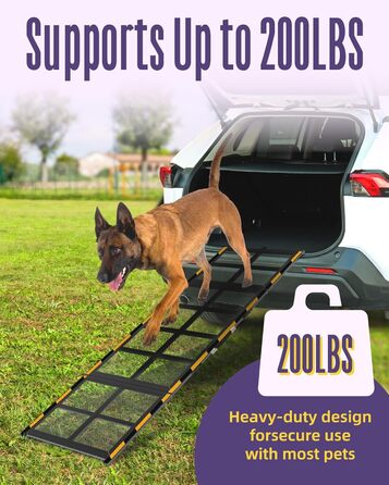 Рампа для собак Extra Lange 190 см – стабільна авторампа для великих собак, для SUV, комбі та автодому, до 90 кг