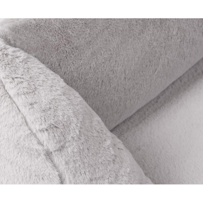 Ортопедичне собаче ліжко Knuffelwuff зі штучним хутром кролика, розмір M-L, 85 x 63 см. Знімний, пральний чохол. Підходить для собак великих, середніх та маленьких порід. (L 155 x B 105 x H 30 см, Сірий)