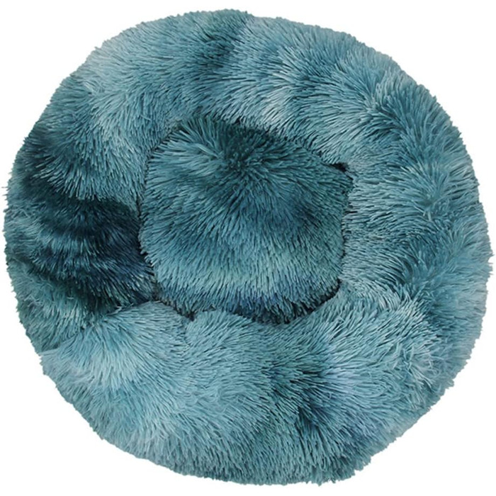 М'яке кругле ліжко для собак та котів Lukery з плюшу, зручне кільце-подушка для собак та котів, м'яке ліжко для собак з плюшу для маленьких, середніх та великих тварин (70 см, Тюрковий)