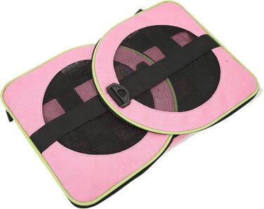 Сумка-переноска для тварин Cloimei Premium 600D Nylon, рожева, для подорожей, з вентиляцією, регульований ремінь