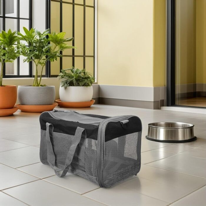 Сумка-переноска для котів та маленьких собак VALICLUD, сітка, дихаюча, складна, легка, з підкладкою та кишенями для подорожей