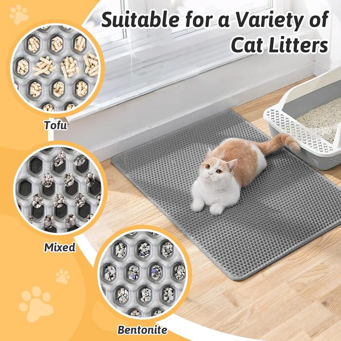 Килимок для котячого туалету самоочисний сірий