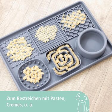 Кербл Пет Шлекматте XL сірий, 30x20 см - килимок для іграшок для собак та котів, знімає стрес, силікон