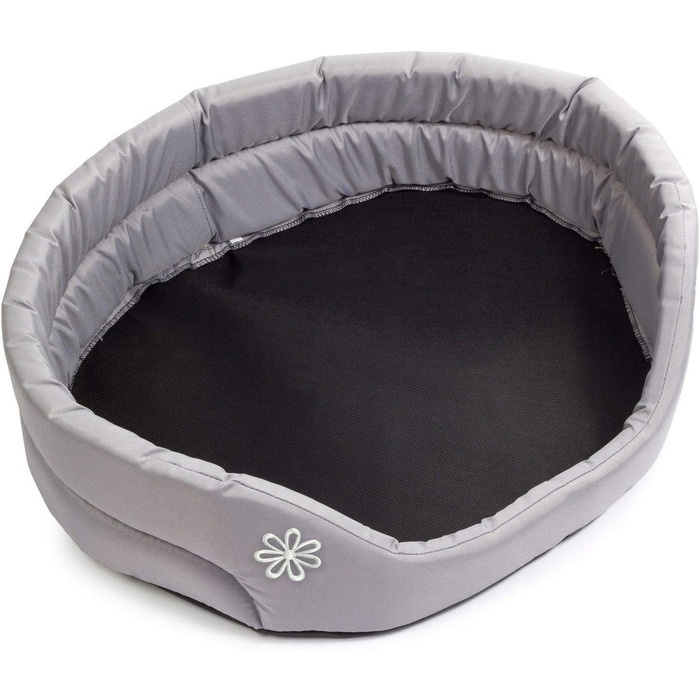 Крісло-ліжко для собак великих порід | Овальне м'яке ліжко для собак | Стійке до подряпин | Клітка-ліжко для собак | Поліестер, можна прати | XL (71x60 см), сірий колір