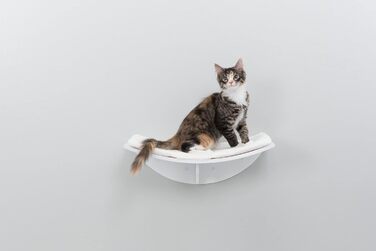 TRIXIE Lea настінна лежанка XL для котів, біла, 27,9×48,3 см – полиця-бет для кота, меблі для котів