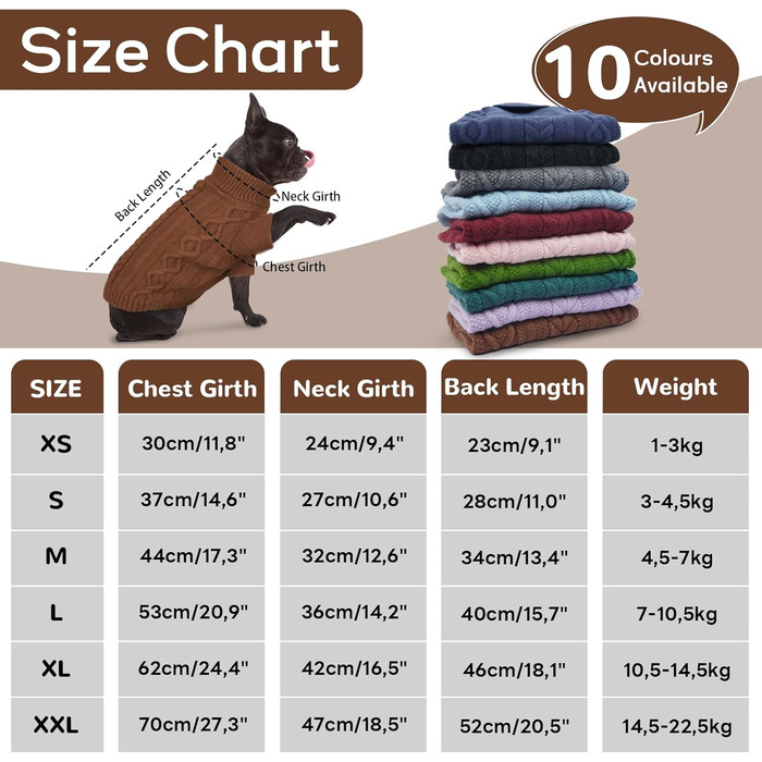 Пуловер для кота та собаки Hjumarayan, теплий, з отвором для повідка, розмір S (Kaffee)