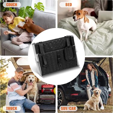 Сходинка для собак у автомобіль - широка, складна, з антиковзким покриттям, для авто, SUV, вантажівок, підтримує до 113 кг (6 сходинок, срібна)