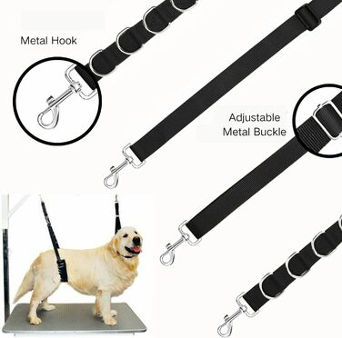 Нашийник для собак 3 шт., міцний, з регульованим тросом та D-кільцями, для грумінгу та купання