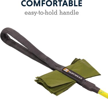 RUFFWEAR Knot-a-Leash повідок для собак, відбивний, мотузковий, з карабіном, довжина 1,5 м, товщина 7 мм, зелений