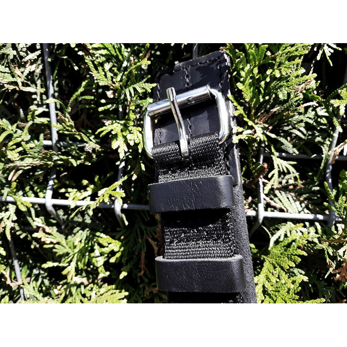 Нашийник для собаки Dingo Gear Drago, амортизуючий, з ручкою, ручна робота, чорний, 48-56 см