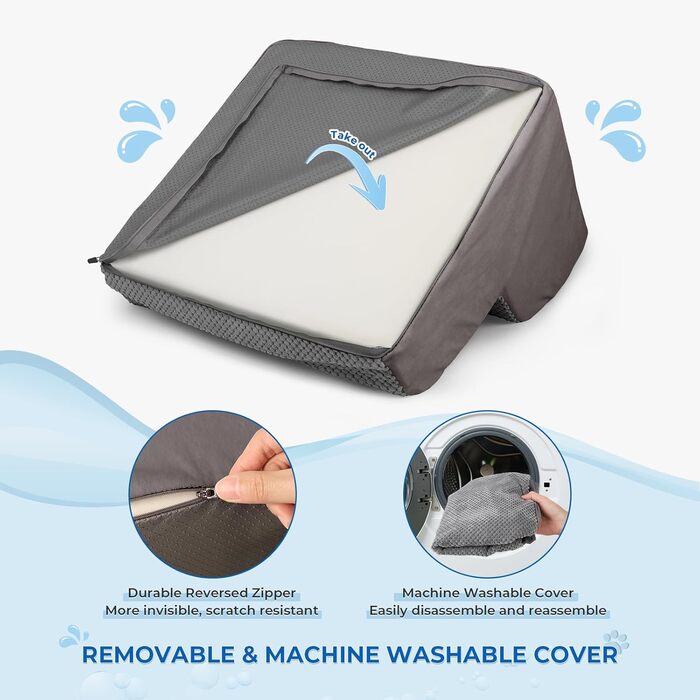 Сходинки для собак маленьких порід, 3 сходинки, 40 см, для дому, миються, неслизькі, для котів та собак, сірі