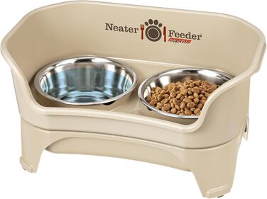 Neater Feeder Express – підняті миски для собак, великий розмір, з нержавіючої сталі, для води і корму, колір мигдаль