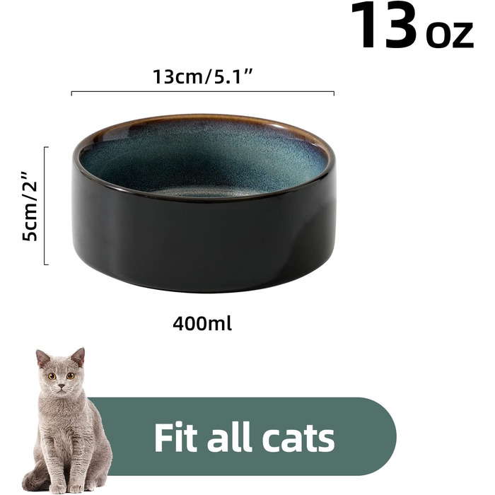 Кігті для котів Havniva: 2 шт., кераміка, зірка, годівниця та миска для води (13 см), чорний колір