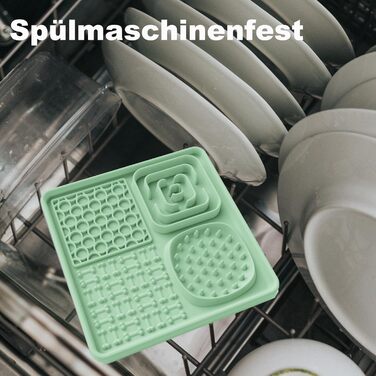 Силіконовий килимок для собак та котів - антистрес, без BPA, з великим присоском (сірий+зелений)