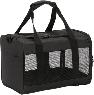 Транспортна переноска для котів та маленьких собак Weiche – складана переноска з двома входами, чорна