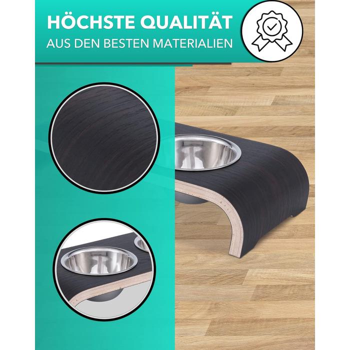 Набір мисок для котів MilaCasa Katzennapf - 2 шт. підняті миски для котів, подвійний набір мисок для їжі та води для котів (Макассар)