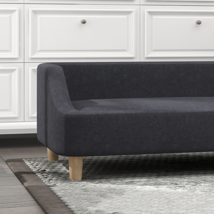 PawHut Dog Sofa Pet Диван для великих собак Піднесений дизайн з дерев'яними ніжками, темно-сірий, зручний і стильний