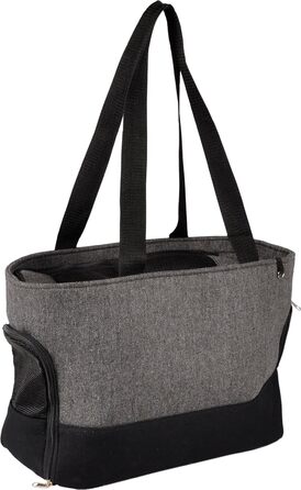 Сумка для собак Brigitta Grau – текстильна переноска з вентиляцією та безпечною шнурковою лебідкою – 47x21x30 см