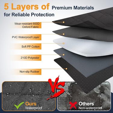 Захисний чохол на заднє сидіння автомобіля для собак, водовідштовхуючий, антиковзний, з 2 ременями безпеки, чорний