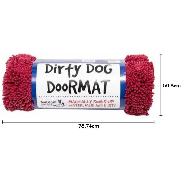 Килимок для собак Dog Gone Smart Dirty Dog: швидковисихаючий, з антиковзким покриттям, для чистого підлого – надзвичайно поглинаючий, придатний для прання, каштанового кольору, 51 x 79 см