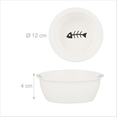 Набір мисок для котів та собак Relaxdays 3 шт. з бамбука та кераміки, для води та корму, миюча посудомийна машина