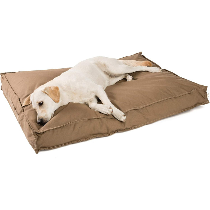 JAMAXX Преміум подушка для собак - ортопедична, з піною з пам'яті, знімний водонепроникний чохол, собаче ліжко з канвас-чохлом PDB1007 (L) 120x90, кавово-коричневий колір, розмір L (120 x 73 x 30 см)